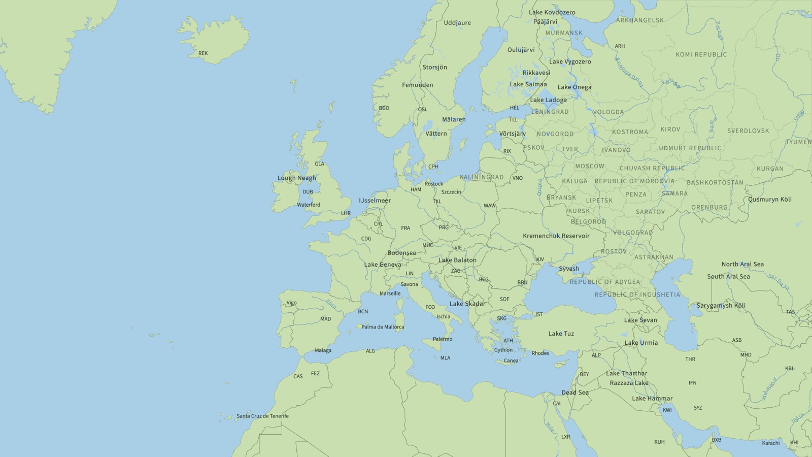 A map of Europe in the Classic Atlas style